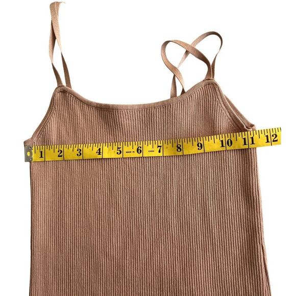 Olivaceous Slip Maxi Dress Women Medium Pink Ribbed Minimalistic Neutral Soft - Picture 4 of 6